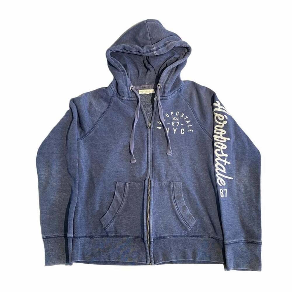Aeropostale Full-Zip Hoodie Size M Blue